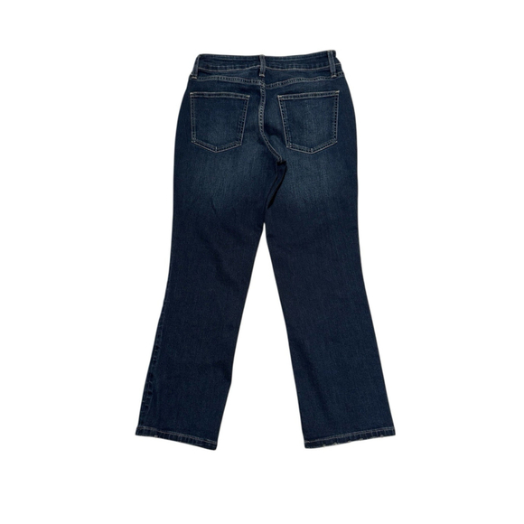 M Jeans Classic Mid-Rise Crop Maurices Womens 6 BLUE Denim Jeans Distressed Hem - Picture 3 of 16